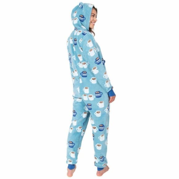 MUNKI MUNKI HOODED FLEECE Onesie ONE PIECE PAJAMAS - Picture 2 of 3